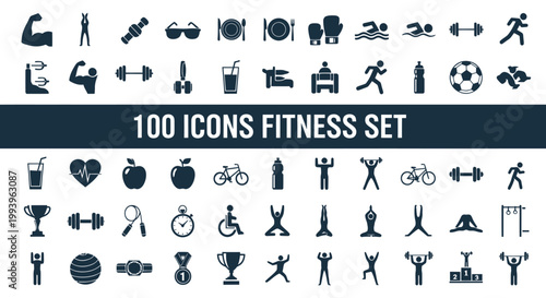 Fitness icons for healthy lifestyle.