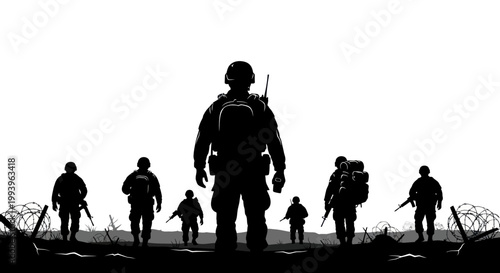 Soldiers in tactical gear walking together.