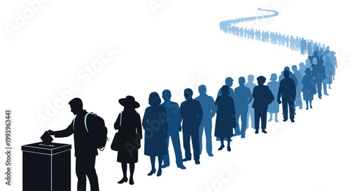 People waiting in line to vote.