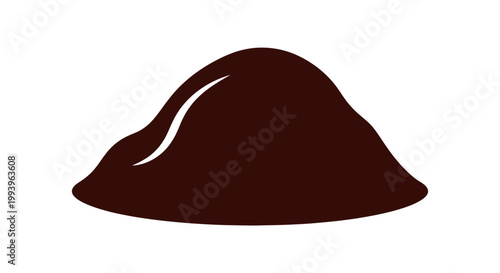 A dark brown chocolate truffle with a smooth and glossy surface