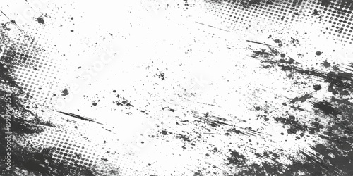 Abstract black and white grunge background featuring wet rain drops and liquid condensation texture on a dirty glass window surface