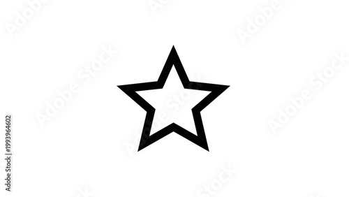 Black and White Five-Pointed Star Vector Illustration