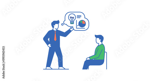 Businessman Explaining Idea to Colleague.