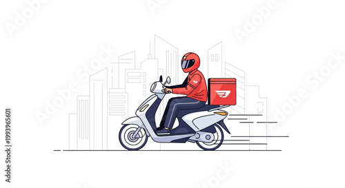 Delivery Rider on a Scooter.