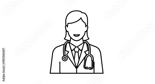 Female Doctor Wearing Stethoscope Smiling.