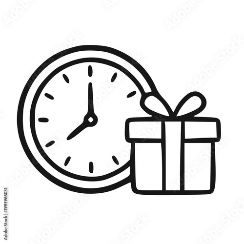 Clock gift time limited special offer icon