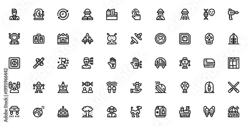 Konstfotografi Science Fiction 2033 icon set