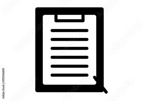 申込　契約のアイコン　イメージ　事務　手続き　アンケート　白黒　ベクターイラスト