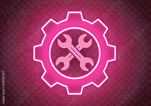 Gear with crossed wrenches symbolizing maintenance and technical adjustments