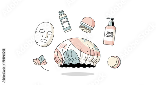 Colorful Cosmetic Skincare Product Display.