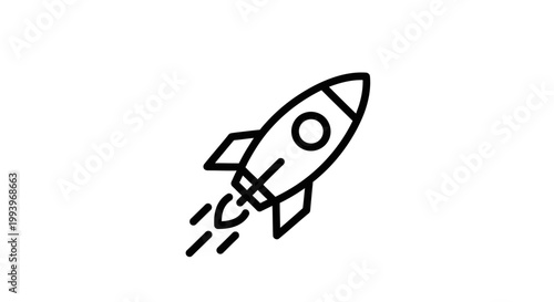 Rocket Ship Spacecraft Icon Symbol.