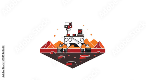 Robot Standing On Brown Surface.