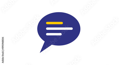 Speech bubble icon with lines.
