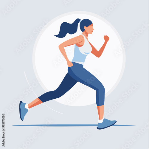 Woman running in athletic wear, a healthy lifestyle and fitness concept