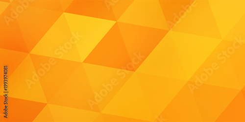 Gradient orange background on triangle pattern. Geometric abstract pixel background.vector illustration