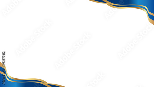 Background white with blue gold frame. Vector can be used for banners, posters, power points, certificate, templates, slides, etc.