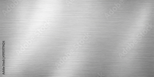 Polished silver stainless steel plate with a brushed metallic texture featuring a shiny grey industrial aluminum surface pattern