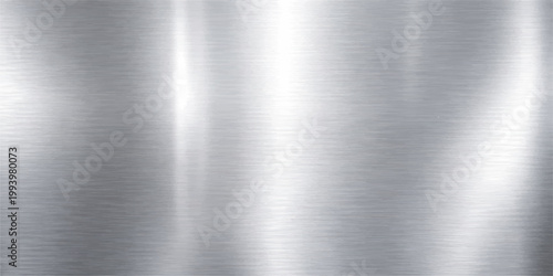 Polished silver brushed metal texture featuring a shiny industrial stainless steel plate surface with a grey metallic reflection pattern for a sleek aluminum alloy wallpaper backdrop