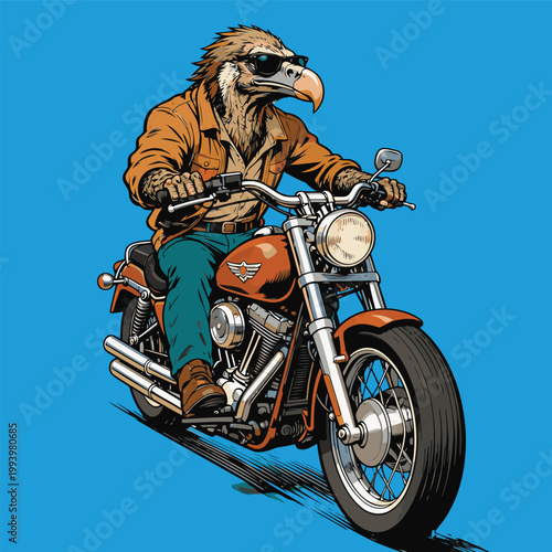 cute animal biker vector image