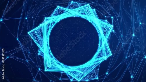 glowing polygonal eye amidst a constellation-inspired backdrop. The abstract style emphasizes vision and optical science beautifully