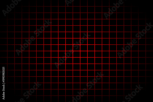 A glowing red neon grid stretching across a dark futuristic landscape, creating a cyberpunk digital horizon.