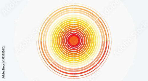 Vibrant concentric circle design element graphic.