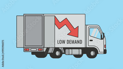 Delivery Truck Illustration Symbolizing Low Demand and Economic Downturn