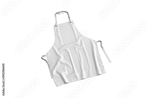 Blank white apron mockup in perspective angle view isolated, 3D Illustration