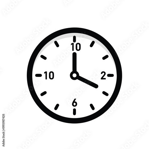 Minimalist clock icon showing time at four o clock.