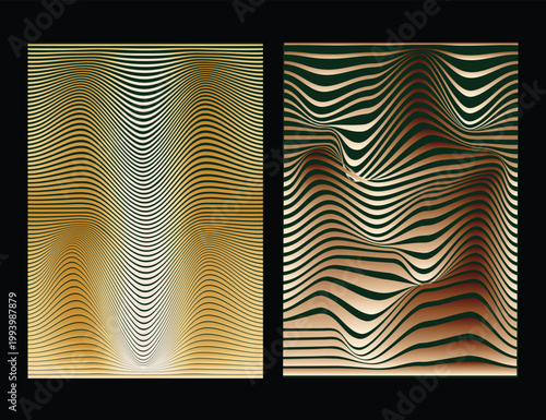 Wave Pattern Digital Art Vector Design.