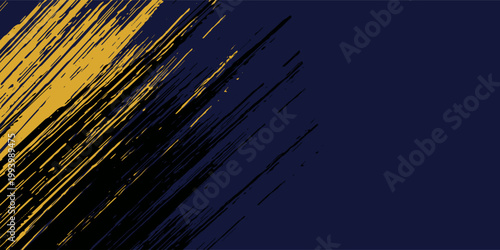 Abstract yellow-blue frame on a dark background. Sporty design in grunge style. Illustration for sports, athletics, training, workout, etc.