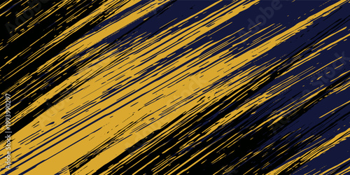 Abstract yellow-blue frame on a dark background. Sporty design in grunge style. Illustration for sports, athletics, training, workout, etc.