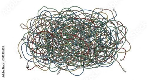 Abstract tangled lines forming a chaotic pattern.