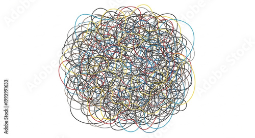 Abstract tangled lines forming a chaotic scribble pattern.