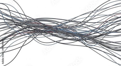 Abstract tangled wires network connection concept.