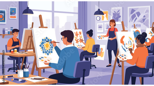 Art Class Workshop for Creative Adults & Beginners - Studio Painting Session