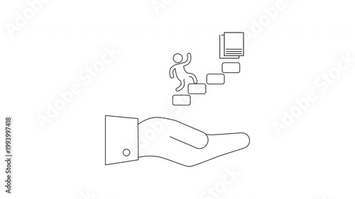 Hand Holding Stairs Leading to Success and Growth Concept.