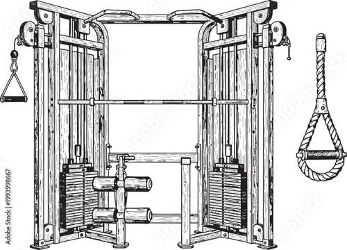 Vintage sketch of a torture rack a historical device for interrogation and punishment