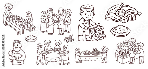 community sharing meal during festive eid celebration