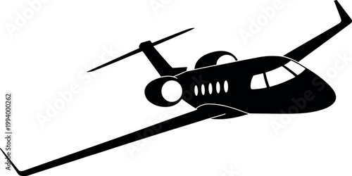 Silhouette of a helicopter with rotor blades in flight, black vector illustration for aviation or transportation graphics