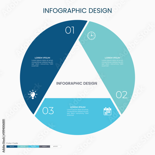 Modern 3-Step Chicle Infographic Vector Template with Clean Minimal Design