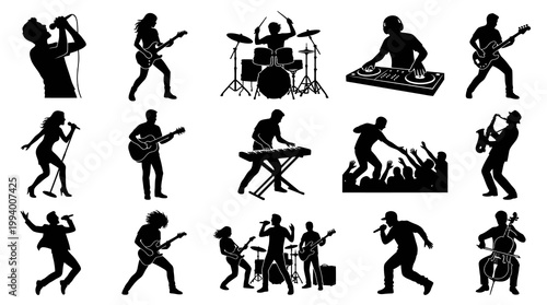 Music Performance Silhouettes: Glyphs of Musicians and Concert Activities