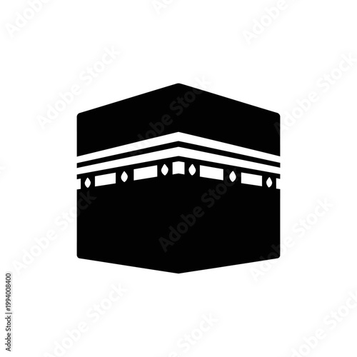 Black Kaaba Mecca Islamic Architecture Symbol.
