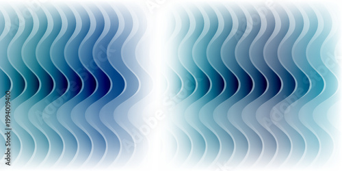Blue gradient distortion with vertical ripple texture, frosted glass effect and icy reeded lines. Minimal blur surface with cool tones and subtle wave pattern. Vector illustration