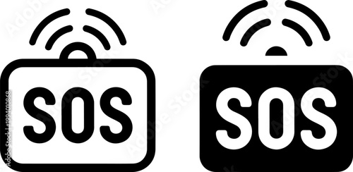 sos emergency signal on wireless devices flat design vector illustration