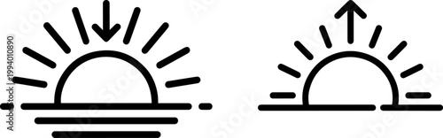 sunrise and growth concept flat design vector illustration