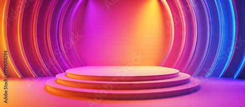 Abstract Pink, Orange, and Blue Background with Motion Blur Effects