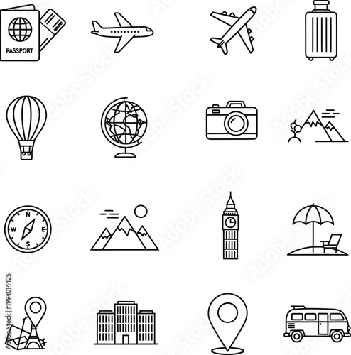 Travel Tourism Icons Set