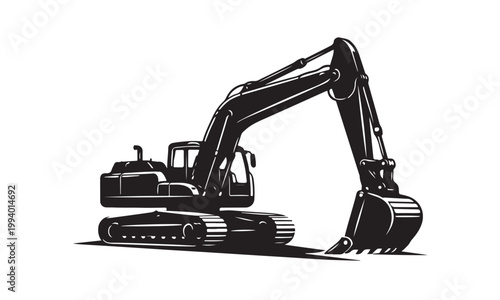 Construction Minimal Silhouette, Silhouette Vector, Isolated on White Background
