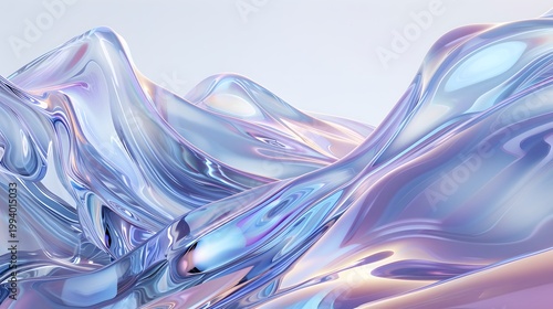 An abstract rendering showcases fluid iridescent waves of chrome and pearl creating a dynamic and futuristic composition high quality professional detailed